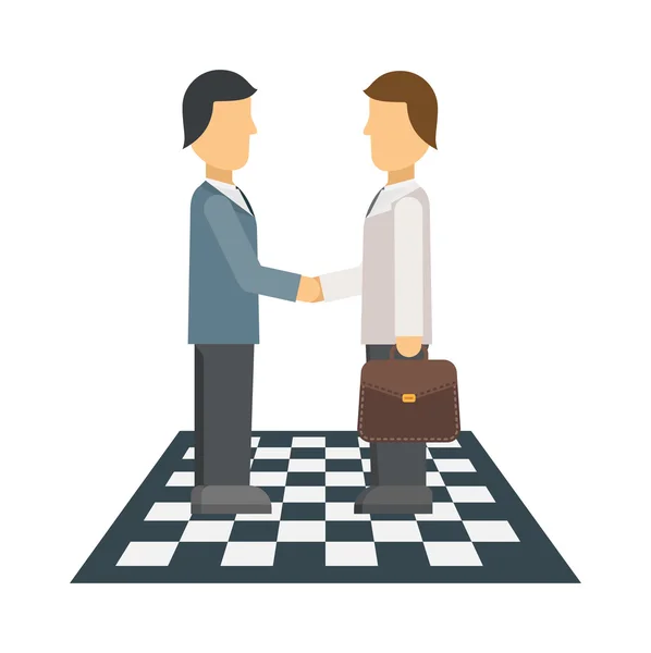 Business people shaking hands, finishing up meeting, office teamwork group corporate male vector.