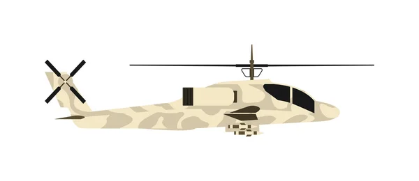 Military helicopter UH-60 hawk flat render air transportation army vector illustration.