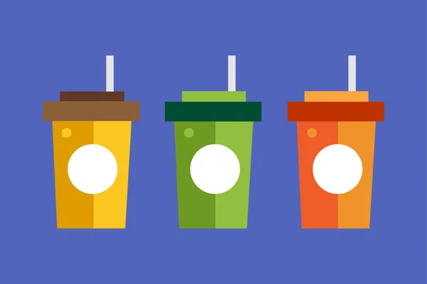 Fast food drinks pack set. Fruit drink logo icon template. Fresh, juice, coke, drink, yellow, splash, vegetarian, cold. Stock vector.
