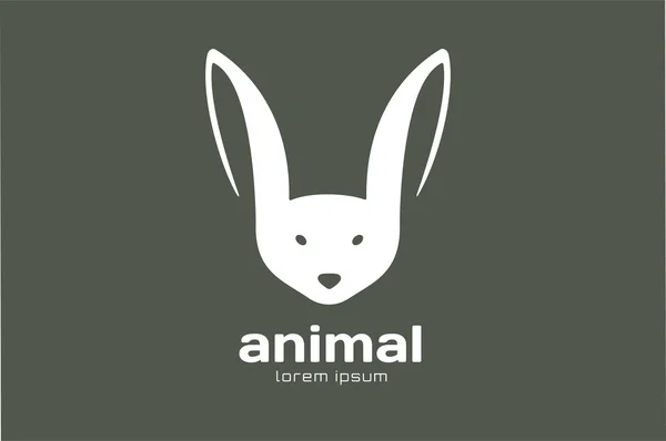 Abstract animal face logo vector template. Rabbit, wild world