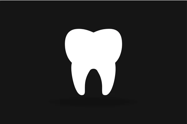 Tooth black and white Icon vector silhouette