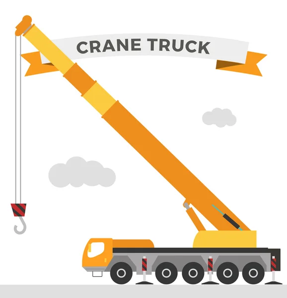 Building under construction crane machine technics vector illustration