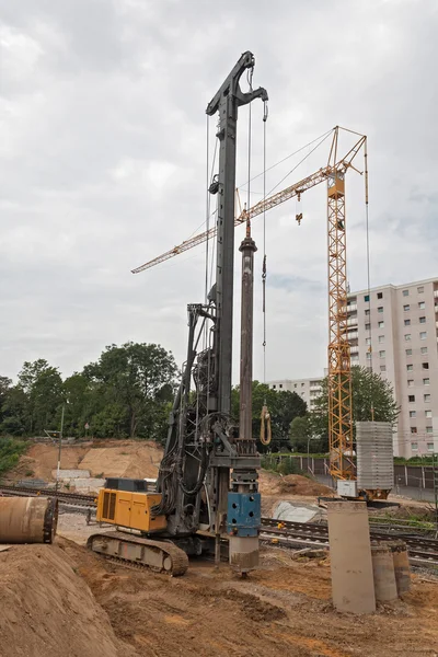 Drill rig on the construction site
