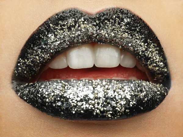 Black shiny female lips