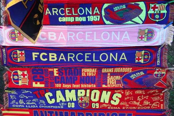 Attributes of FC Barcelona. Football club scarfs.
