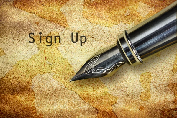 Pen and text Sign Up