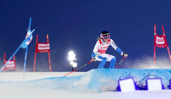 Frida Hansdotter skiing at a slalom event