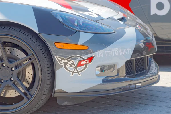 Front of a sports-car before the start of the public event Gumba