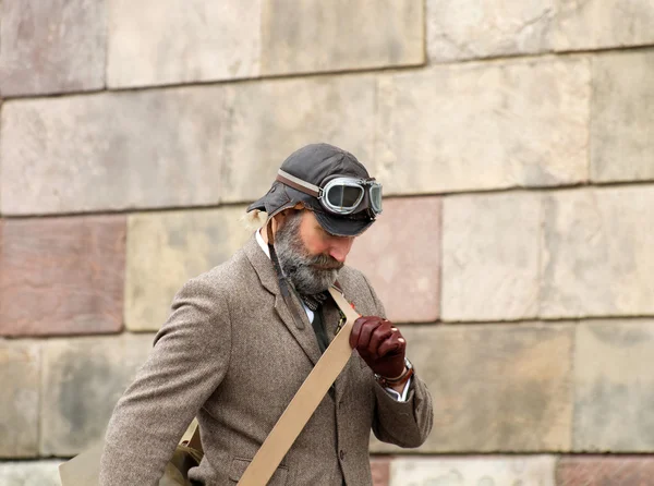 Man wearing old fashioned tweed clothes