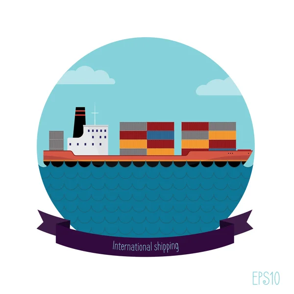 The flat illustration tanker container
