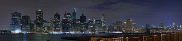 USA New York city Manhattan night panorama
