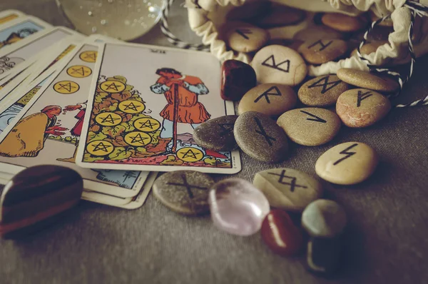 Runes and tarot cards