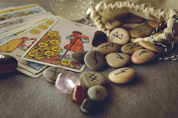 Runes and tarot cards