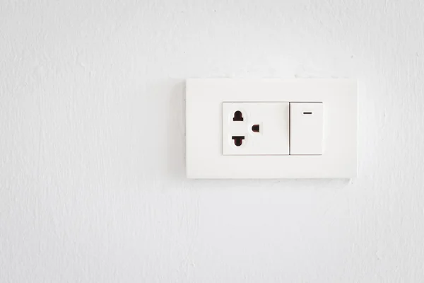 Electrical switch and plug on wall