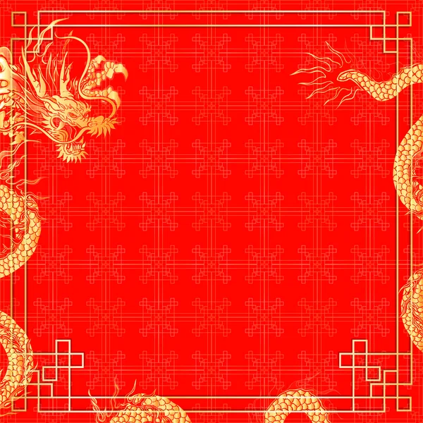 Template red background with dragon 2
