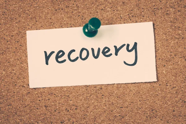 Recovery note pinned on the bulletin board