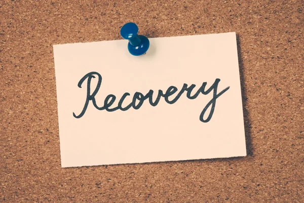 Recovery note pinned on the bulletin board