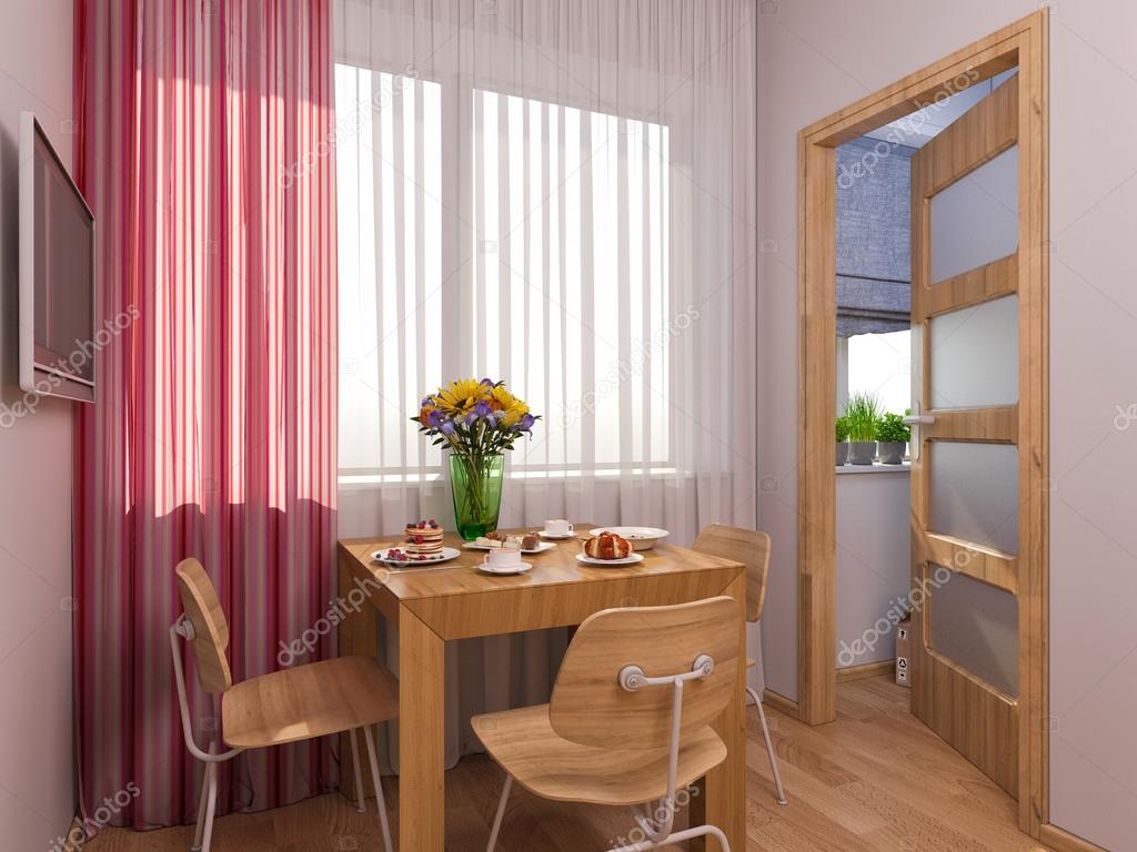 3d visualisering av inredning och design kök i en lägenhet ...