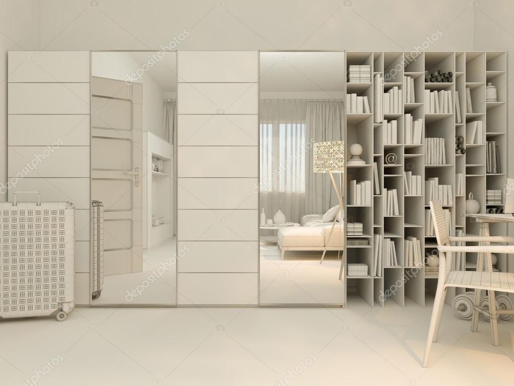 Visualizzazione 3d di vivere in un appartamento studio di interior ...