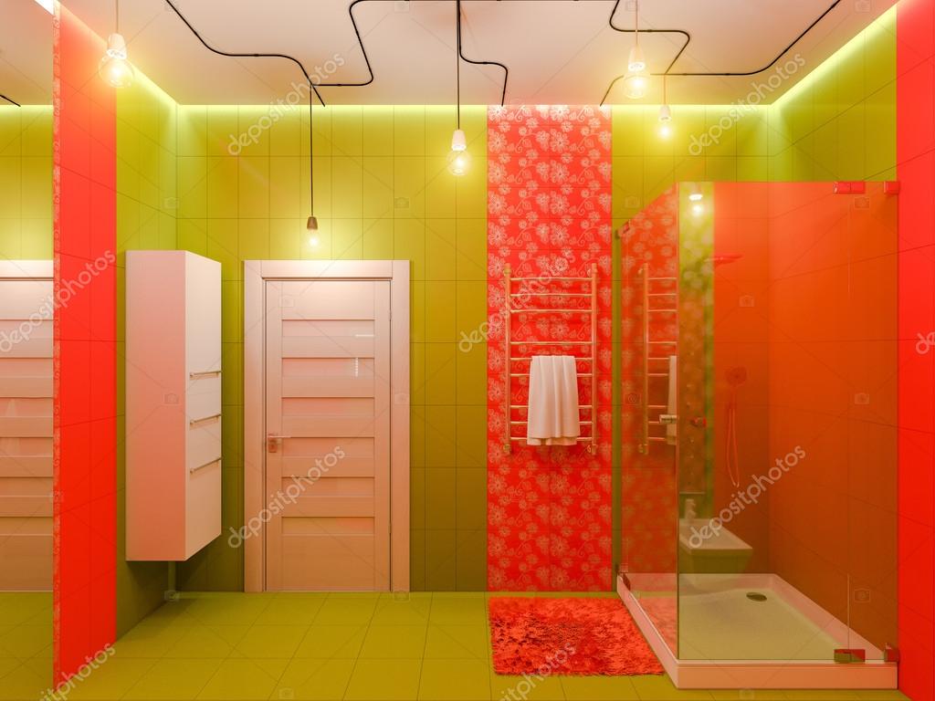 3d rendering av en badrumsinredning för barn — stockfotografi ...