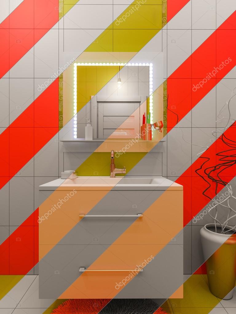 3d rendering av en badrumsinredning för barn — stockfotografi ...