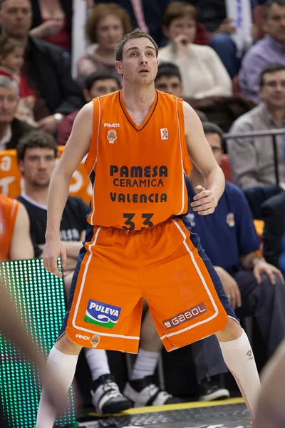 Players during the game between Valencia Basket against Barcelona