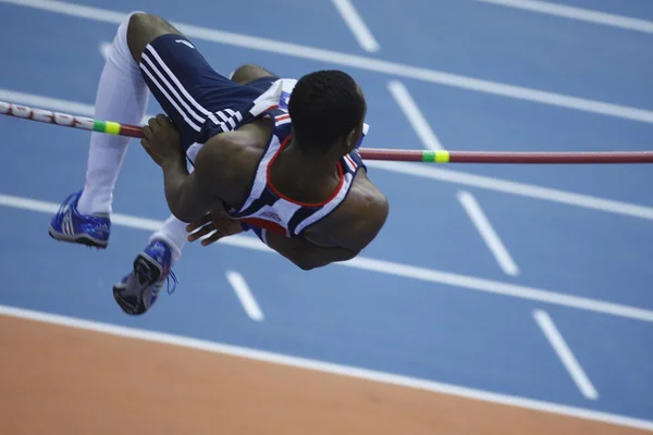 Athlete  competes in the Mens High Jump Qualification