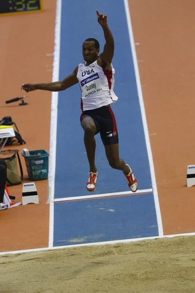 Trevell Quinley competes in the Mens Long Jump