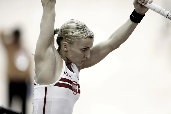 Anna Rogowska competes in the Womens Pole Vault