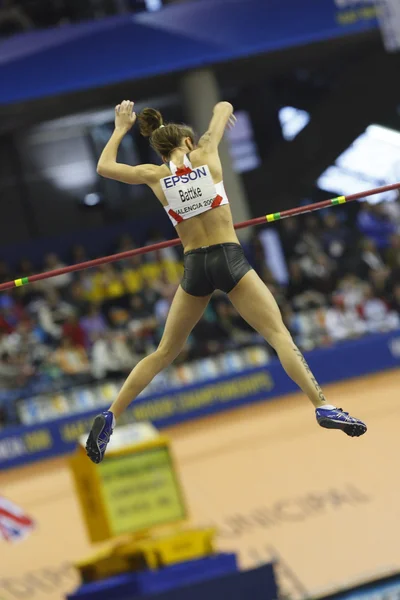 Anna Battke of Germany competes in the Womens Pole Vault