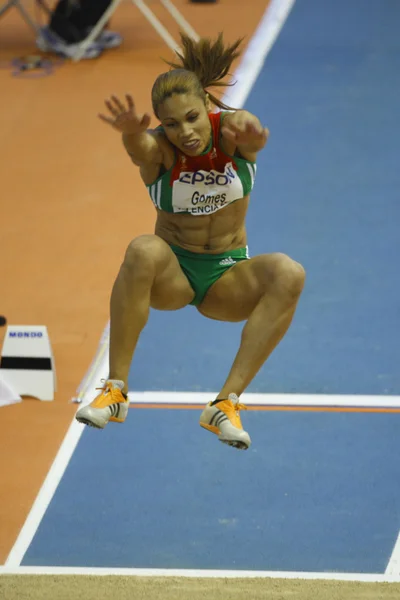 Naide Gomes competes at the Women's long jump