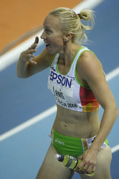 Tamsyn Lewis celebrates the winning a gold medal in  Women\'s 800 metres