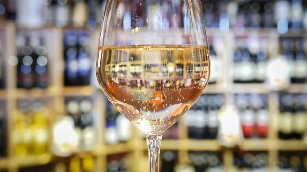 White wine glass in an Italian wine bar.