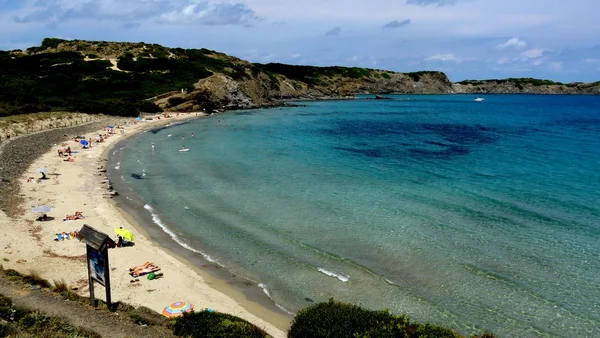 Relaxing sunny landscape in Tortuga Beach, Menorca.