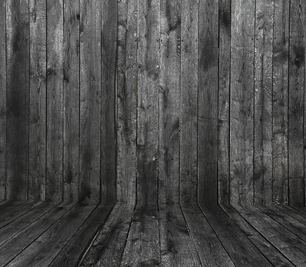 Grunge wood panels with floor and wall
