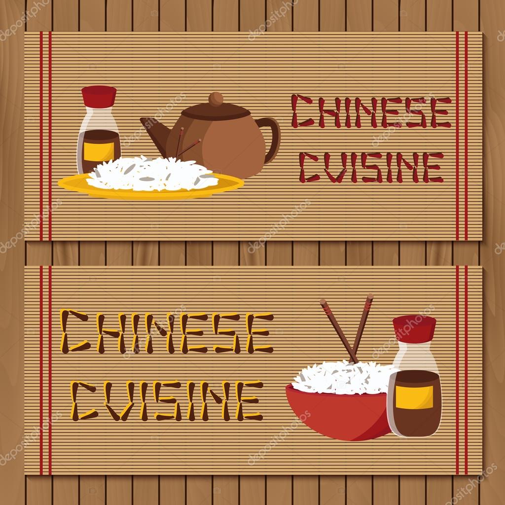 Sjabloon voor boekje, menu of folder met objecten op chinese ... Aziatische keuken ontwerp