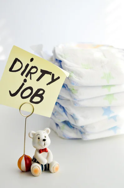 Changing diapers is a dirty job