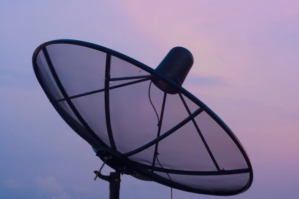 Satellite dish sky sunset communication technology network image background for design.