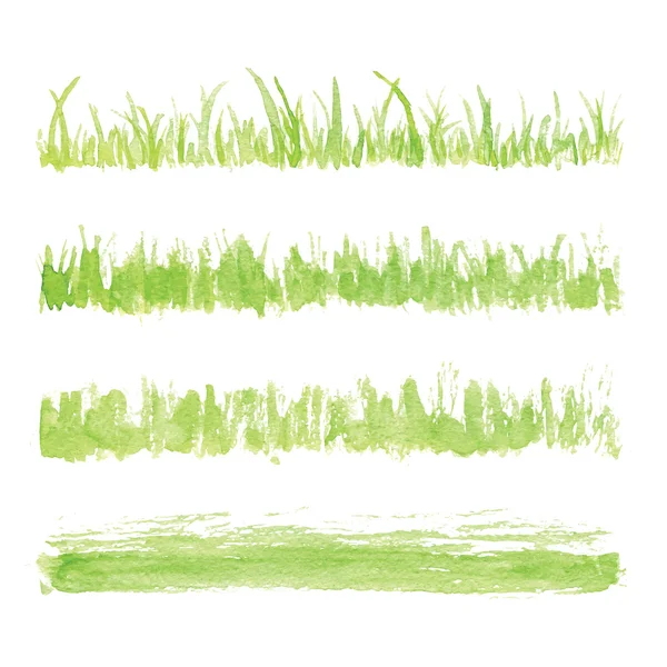 Hand drawn watercolor grass set