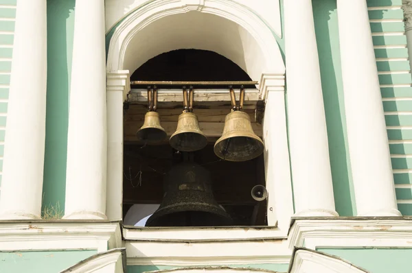 Religion. Orthodoxy. The bell tower with bells of different sizes