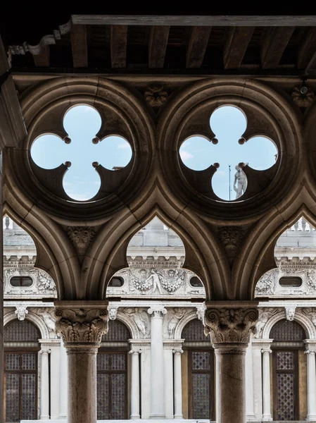 Detail of Doge\'s Palace Arcade: Gothic Architecture in Venice, I