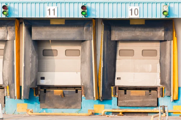 Distribution Center\'s empty Loading dock cargo doors