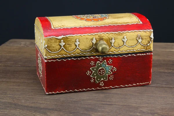 Colorful wooden jewel box ethnic style