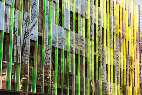 Public office building with colorful graduated shading