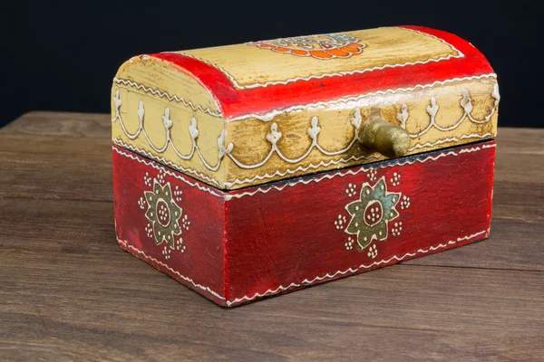 Colorful wooden jewel box ethnic style