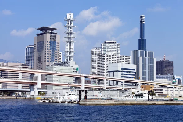 Waterfront cityscape of port city of Kobe