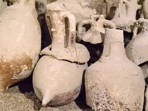 Group of broken ancient amphoras