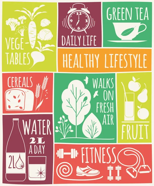 Healthy lifestyle Icons set