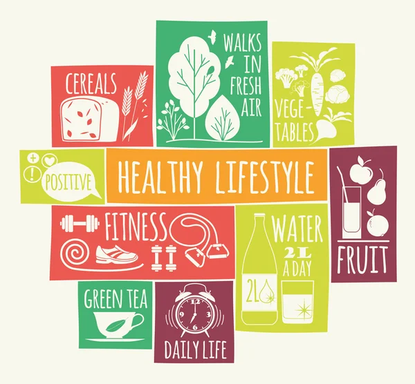 Healthy lifestyle Icons set