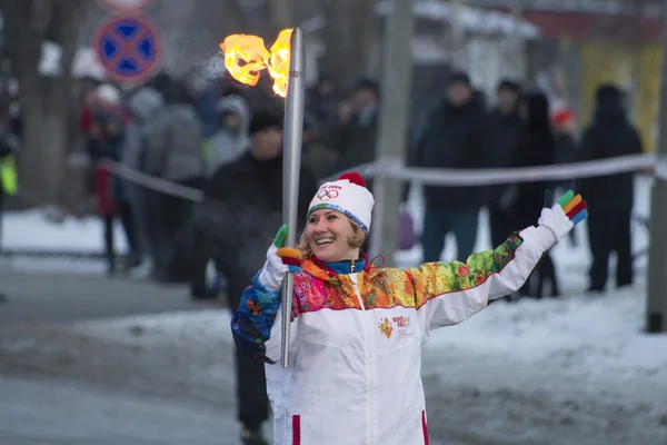 Novosibirsk, Russia - December 7, 2013 :Passing the torch relay